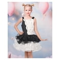thumbnail image 2 of Sunny Fashion Girls Dress Black White Color Block Asymmetrical Lace Sequin Trim Ruffled Tiered Tulle Modern 5 Years, 2 of 6