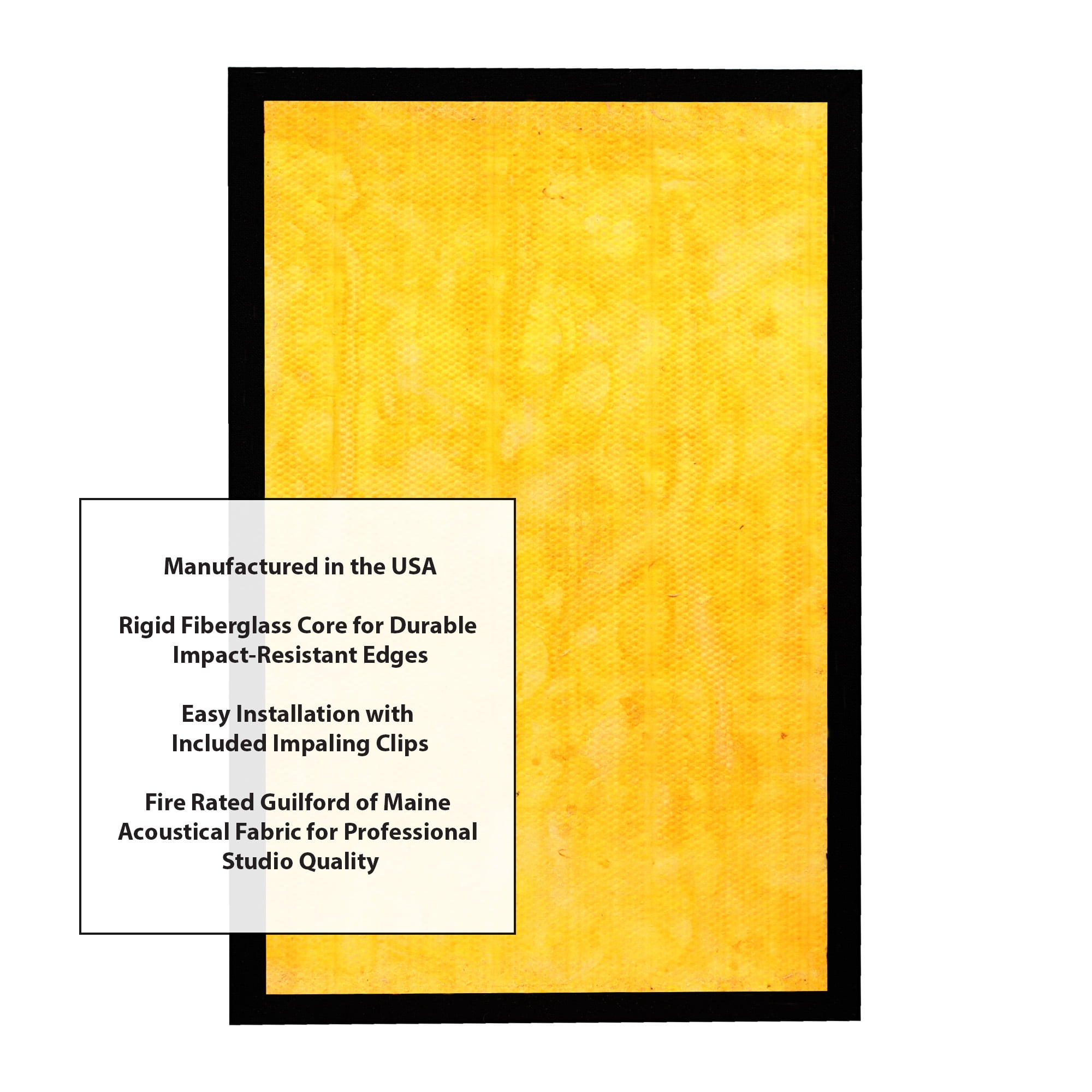 ATS Acoustics Hardened Edge Fire Rated Professional Studio Quality Acoustic Panel 24x36x1