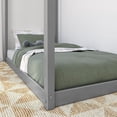 thumbnail image 5 of Max & Lily Twin Size Solid Wood House Bed Frame with Roof for Kids Bedroom Furniture, Grey, 5 of 9