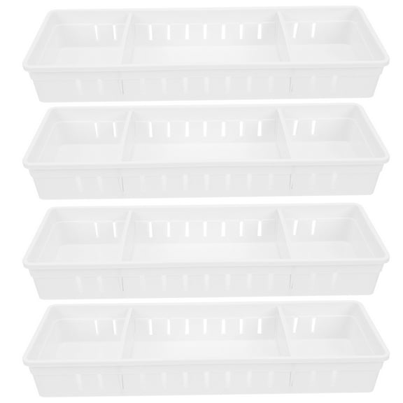 Plastic Storage Boxes for Kitchen Use Simple White PP Material 4pcs Small Size