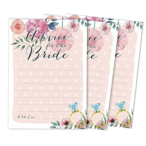 Inkdotpot Bridal Shower Games Advice For The Bride Set Of 50FloralMad Libs Game ActivityCards