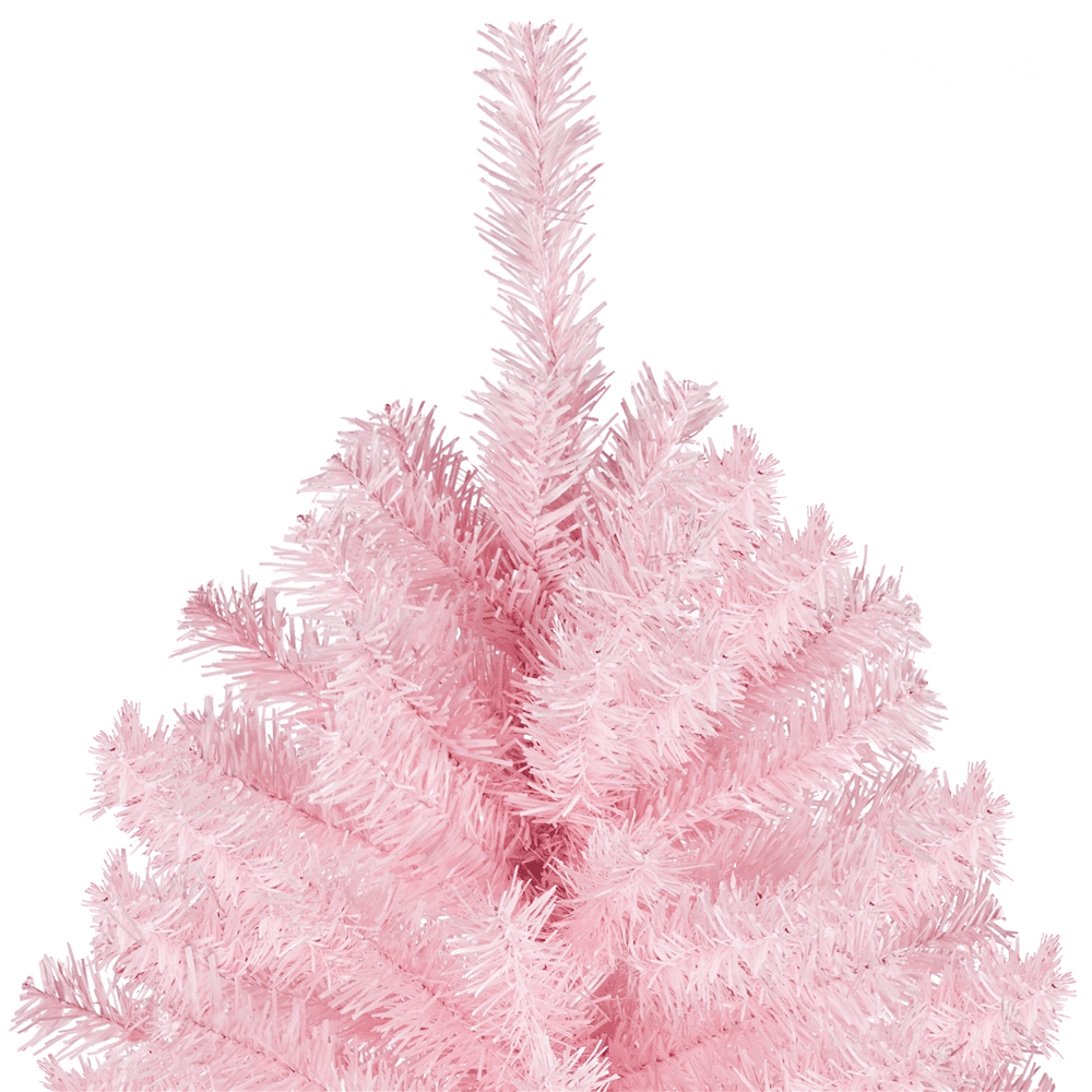 Alden Design 6FT Hinged Fir Artificial Christmas Tree with Foldable Stand, Pink