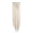 thumbnail image 2 of Onedor24" Straight Synthetic Clip in Hair Extensions. 7 individual pieces for multiple styles.140g (60#-Platinum Blonde), 2 of 6
