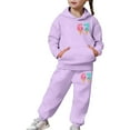 thumbnail image 3 of 67 Six Seven Letter Outfits Set For Kids Outfits Set Casual Girls Fashion Hoodie And Jogger Cute Printed Pullover Tracksuit For Kids And Daily Wear Purple 110(3-4 Years), 3 of 9