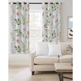 thumbnail image 2 of Pink Green Botanical Blackout Curtains for Bedroom Living Room Darkening Curtains 54 Inch Long Spring Watercolor Floral Leaf Plant Short Curtain for Small Window Treatment Grommet Drapes 42"x54"x2, 2 of 9