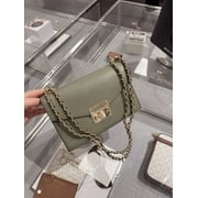 Michael Kors Rose Medium Logo Signature MK PVC Shoulder Bag Crossbody Army Green