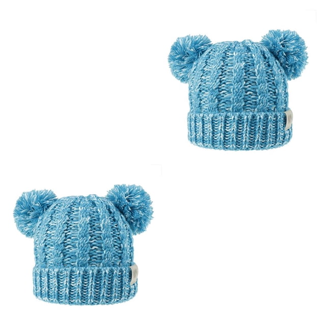 Minnieouse Gorro con bolas de pompones esponjosos para frita, diseño de doble capa, gorros de moda, gorros de gran elasticidad para niños Type11 NO11