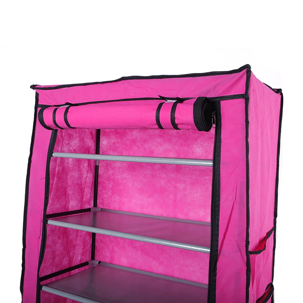 Private Jungle Portable Shoe Rack, Tower Stand for High Heels/Boots/Slippers, Rose Pink