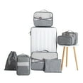 thumbnail image 6 of 6/7/8PCS Packing Cubes for Travel Luggage Organiser Bag Compression Pouches Clothes Suitcase, Packing Organizers Storage Bags for Travel Accessories, Gray, 6 of 9