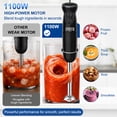 thumbnail image 3 of CUOCCO PRO Immersion Blender Handheld, 1100W Hand Blender with 21 Speeds & Turbo, Hand Mixer for Smoothies, Soups & Baby Food, Dishwasher Safe, Black, 3 of 10