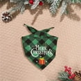 thumbnail image 5 of Christmas Dog Bandana Small-Red Black Dog Scarf Buffalo Plaid Printing Adjustable Bib Handkerchief Accessories for Small Dogs Cats (Green,25.2"*17.3"), 5 of 7