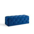 thumbnail image 6 of Tufted Accent Chair Bench, Velvet, Blue Navy, Modern Contemporary Urban Design, Living Lounge Room Hotel Lobby Hospitality, 6 of 9