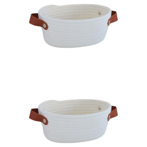 Billuyoard Cesta de almacenamiento de estilo, contenedor de cuerda de algodón tejido, artículos diversos, cestas de Control remoto, cesto, Type5 NO5
