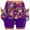 Dark Purple, variant on Halloween Mid Rise Culottes Women's Athleisure Two Piece Culottes with Pockets Crib Bed Skirts