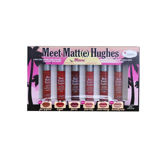 theBalm Meet Matte Hughes Miami Mini Kit (Lot de 6) - Persistant, Loyal, Féroce, Intrépide, Charmant, Beau