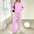 thumbnail image 5 of XUNKUSGA Sweatsuits Women 2 Piece Outfit Classic Solid Color Zip Up Hoodies and Pants Tracksuits for Women Set Athletic Comfy Fall Winter 2 Piece Sets for Women Pink S, 5 of 7