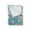 thumbnail image 2 of Floral Soft Flannel Fleece Throw Blanket, Natural Theme Lily Flower Patterns Blossoms Buds and Leaves, Cozy Plush for Indoor and Outdoor Use, 70" x 90", Baby Pink Rose, by Ambesonne, 2 of 6