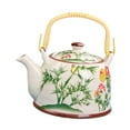 thumbnail image 4 of Ceramicé de té de té Heta de agua 900 ml de mango ergonómico con cafetera para la cafetera para la casa del hotel BBQ Housewarming Regalo patrón de bambú, 4 of 8