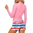 thumbnail image 6 of Guluxicc 4th of July Girls' Rash Guard 2 Pieces Swimsuits Long Sleeve Boy Shorts Flag Graphic Independence Day Bathing Suit, 6 of 8