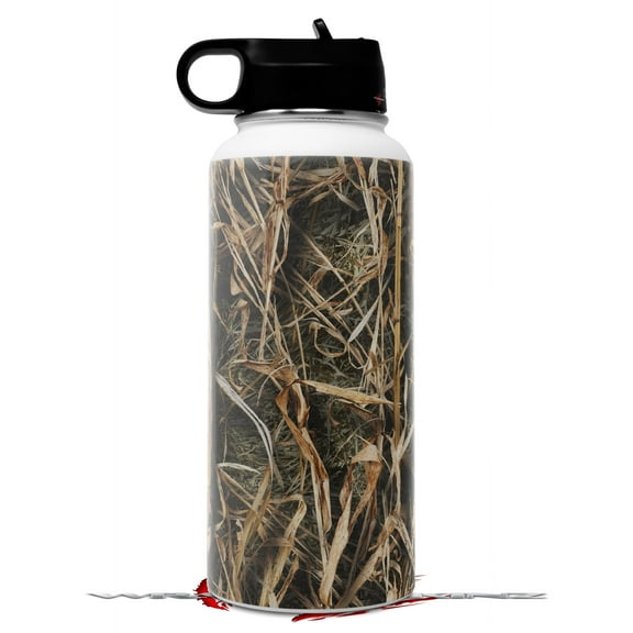 Skin Wrap Decal compatible with Hydro Flask Wide Mouth Bottle 32oz WraptorCamo Grassy Marsh Camo (BOTTLE NOT INCLUDED)