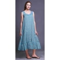 thumbnail image 4 of Bimba Light Blue3 Butterfly Dot & Cotton Nightgowns For Women Mid-Calf Printed Sleepwear Night Dress Medium, 4 of 6