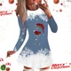 thumbnail image 1 of Vestido de alce de dibujos animados para mujer, minivestido Sexy de manga corta con copos de nieve de Navidad, ropa de fiesta de invierno, 1 of 5