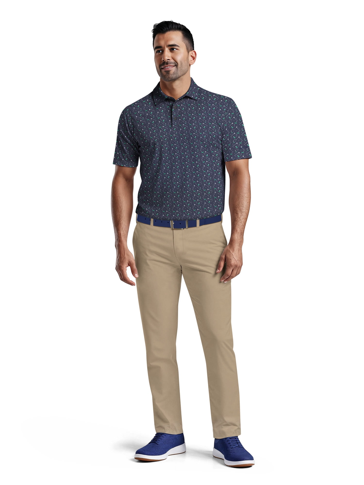 Ben Hogan Men's & Big Men's Performance Golf Themed Short Sleeve Polo Shirt, up to 5XL