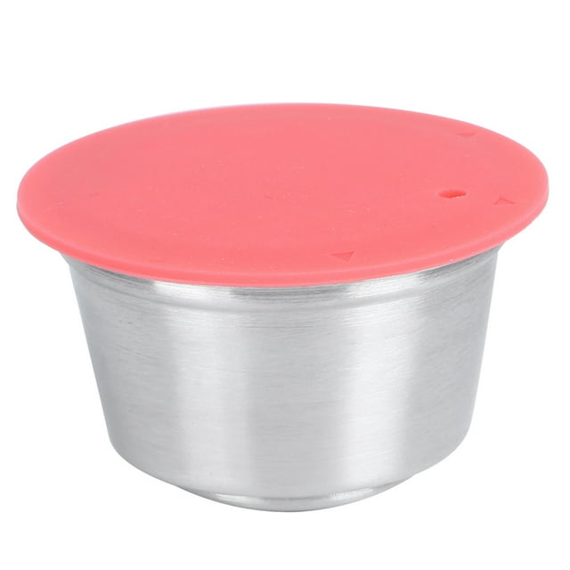 Capsule à Café Réutilisable en Acier Inoxydable pour Cafetière, Durable et Facile à Utiliser avec Couvercle en Silicone de Qualité Alimentaire, Haute Précision de Filtration, Convient à la Maison Ou au Bureau