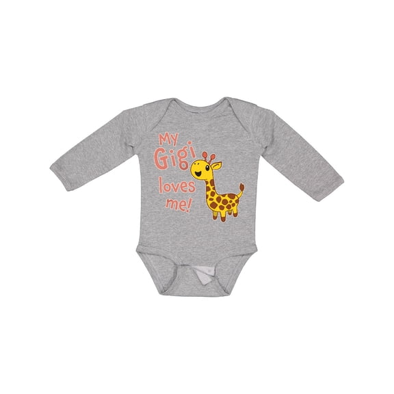 Inktastic My Gigi Loves Me- Cute Giraffe Boys or Girls Long Sleeve Baby Bodysuit