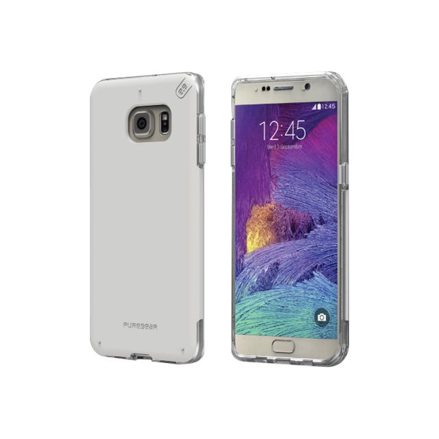 PureGear DualTek Pro - Back cover for cell phone - rubberized plastic - white, clear - for Samsung Galaxy S6 edge