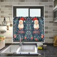 thumbnail image 4 of Yayeee Kitchen Curtains Tier Pair Light Filtering 27"x36" Rod Pocket Short Cafe Window Panel, Blue Christmas Santa, 4 of 7