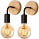 thumbnail image 1 of Apliques de pared de madera y metal estilo industrial retro, paquete de 2, ideales para la decoración de la sala de estar y el dormitorio, bombillas no incluidas, 1 of 5