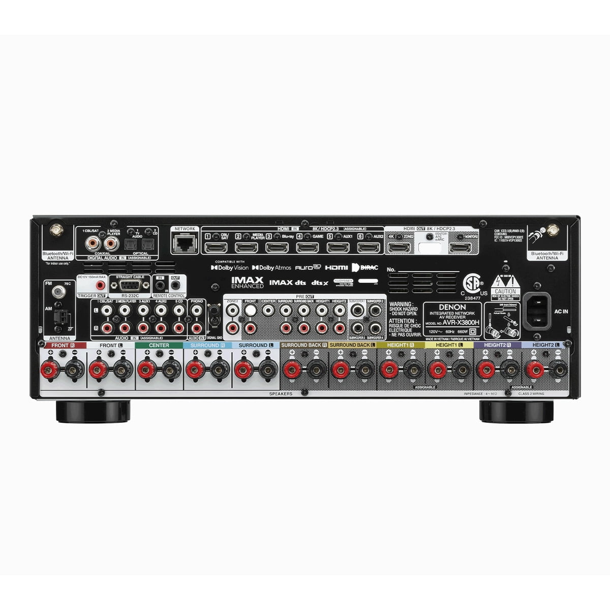 Denon 9.4 Channel AVR-X3800H Amplifier, Dolby Atmos, IMAX, 8K