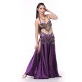 thumbnail image 2 of Falda de danza del vientre para mujer, vestido, traje de danza del vientre, abertura, largo Púrpura, 2 of 9