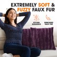 thumbnail image 4 of Cheer Collection Set of 2 Faux Fur Throw Pillows 16" x 16" - Purple, 4 of 5