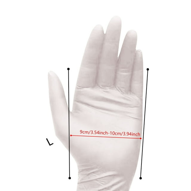 Ltdhehe Gants d'Examen en Nitrile de Base 5.5 Usage Intensif Poudre Propre Gant Jetable Blanc 100 Pcs
