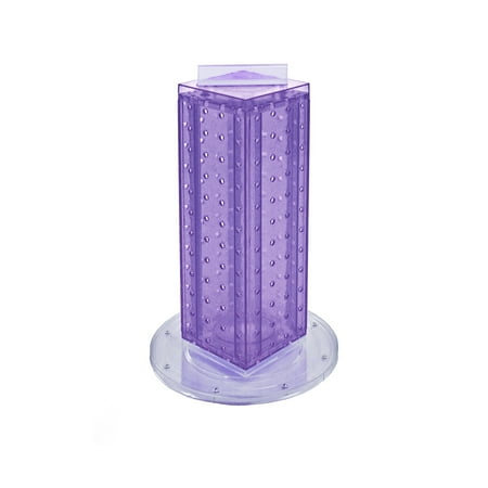 

Azar Displays 700220-PUR Purple Four-sided 4 W x 12 H Pegboard Tower with Revolving 9 Base