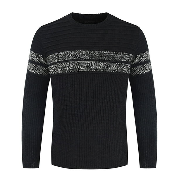 Fall Sweaters for Men Clearance, Autumn Winter New Round Neck Color Matching Personality Trend