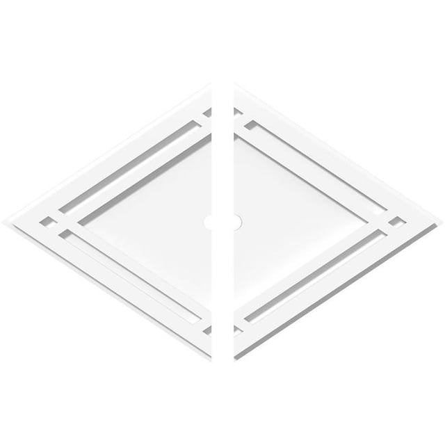 Ekena Millwork CMP26X17DD2-01000 1 in. ID x 9 in. Rectangle Diamond Architectural Grade PVC Contemporary Ceiling Medallion - 2 Piece