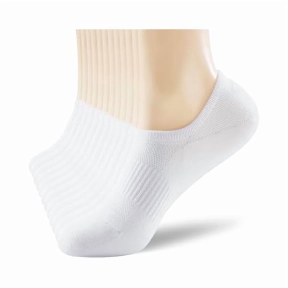 Eryueer 6-Pack Womens No Show Socks Size 6-11 Thin Cotton White Invisible Liner Socks