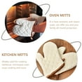 thumbnail image 5 of 2 Pcs Oven Mitts Gloves for Kitchen Mittens Heat Resistant Pot White Cotton, 5 of 6