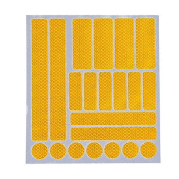 HUONA 21Pcs Bicycle Reflector Stickers Reflective Adhesive Honeycomb Tape Kit Night Visibility Universal for Bike Car Stroller Buggy Helmet Motorcycle Scooter Toys Yellow