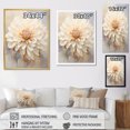 thumbnail image 4 of Designart "Minimalist Beige Dahlia Petals" Dahlia Floater Framed Canvas Wall Art, 4 of 5