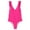 Hot Pink, variant on Lindreshi One Piece Swimsuits for Women Women's One-Piece Swimsuit V-Neck Backless Swimsuit Solid One-Piece Bikini Ruffle Swimsuit