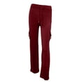thumbnail image 5 of Red Loose Fit Trousers Pants for Women Summer Fall Cargo Sport Athletic High Leg Flare Bell Bottom Straight Leg Basic Long Bootcut Leg Trousers Pants Womens 2025 3XL, 5 of 8