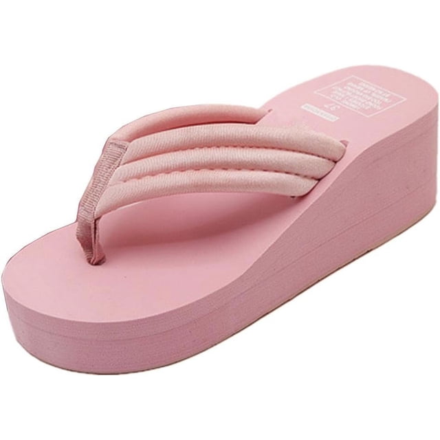 Womens High Wedge Beach Sandals Summer Thong Flip Flops Platform