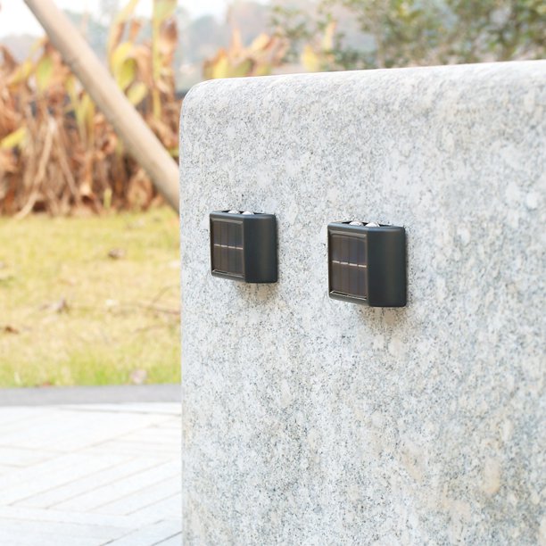 Lámpara de pared de ambiente de luz solar LED para exteriores de 2 piezas para porche Garden Path Street Tmvgtek Para estrenar