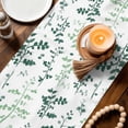 thumbnail image 3 of Sage Green Botanical Table Runner 72 Inches, Watercolor Spring Floral Summer Leaf Bed Runner Dresser Scarves Tabletop for Indoor Outdoor Parties/Ceremony/Banquet, 18" x 72", 3 of 8