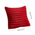 thumbnail image 3 of Luoshdecor Throw Velvet Pillow Covers，Faux Fur Stripe Square Throw Pillow Covers for Christmas Sofa Bed Living Room Decorations 18x18 in, 3 of 6