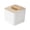 White, variant on Tissue Box Cover Square, Teak Wood Tissue Box, Wooden Tissue Box Cover Cube, Decorative Wooden Cube Facial Tissue Cover, for Home, Bedroom, Office, Living Room, Bathroom, Bedroom, Dinner Table